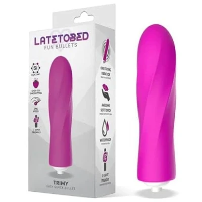 Imagen de Bala Vibradora Easy Quick Silicona Latetobed Trimy Con 1 Modo De Vibración Rosa
