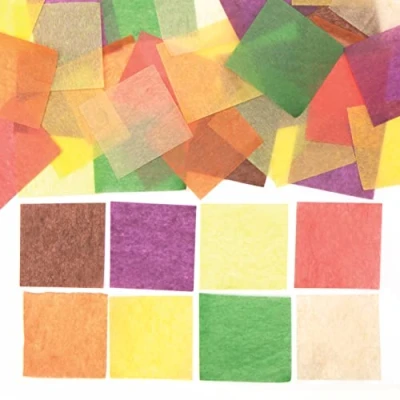 Imagen de Baker Ross FE602 Mini Cuadrados de Papel Seda Otoño Paquete 4000, Colores Otoñales para Manualidades Niños, Niños