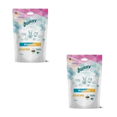 Imagen de Bunny Prebiotic Cracker para roedores 100 g Complemento alimenticio conejos enanos y Apoyo a la digestión Con insulina que promueve salud intestinal