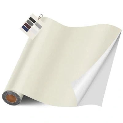 Imagen de FBKOQKU Cuero Adhesivo Parches, 40 x 400 cm para Tapizar, Parches de Adhesivos Polipiel Adhesiva Sofá, Asiento Coche, Muebles, Chaquetas（Plano Blanco）