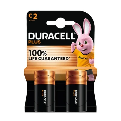 Imagen de Duracell pilas alcalinas mn1400 lr14 c 1.5v plus 100% live bl.2pz 12737