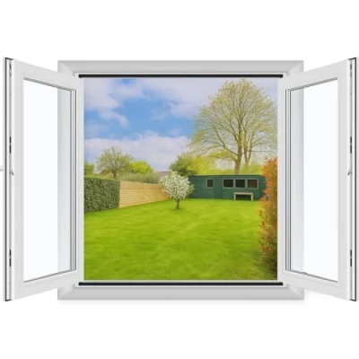 Imagen de MYCARBON 1 Pcs Mosquitera para Ventana Autoadhesiva 150x180cm Negra Anti Insectos Cortable con Cuchillo