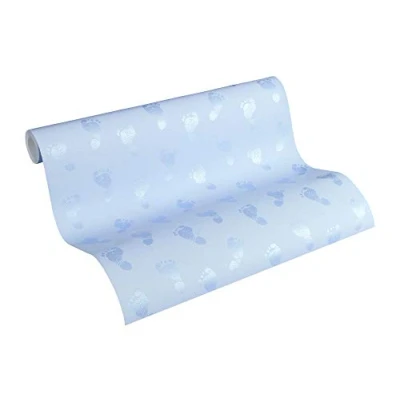 Imagen de Papel pintado Infantil Little Stars tejido no 10.05 m x 0.53 Azul Metálico Fabricado en Alemania de A.S. Création 358632 35863 2