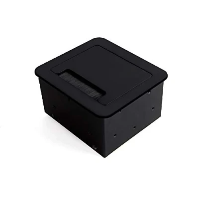 Imagen de Emuca Regletas Enchufe, Regleta multienchufe retráctil para empotrar en la Mesa, Base de enchufes multiconector (Enchufe EU Tipo F, USB y HDMI), 145x130mm, Negro