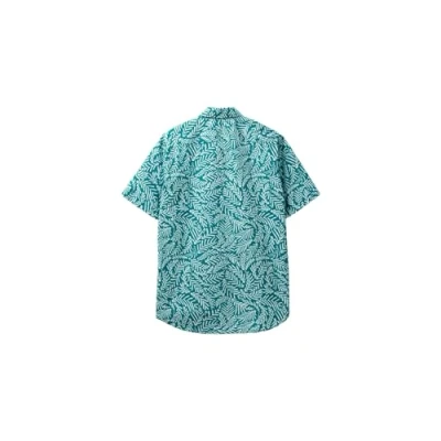 Imagen de United Colors of Benetton Short Sleeve Patterned Camisa, Hombre, Talla: Large, Green