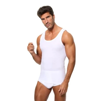 Imagen de Abanderado Camiseta de tirantes línea Clásico Algodón 100% Hombre x1, Blanco, XXL