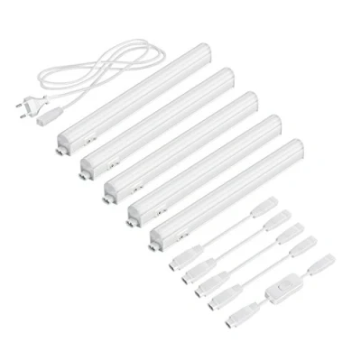 Imagen de parlat Luces LED bajo el armario Rigel, cada una de 31,3 cm, con interruptor, 397 lm, blanco cálido, juego 5