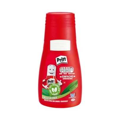 Imagen de Pritt Pegamento multiuso, de secado rápido y fácil aplicación, líquido sin disolventes para niños, blanco muchas manualidades, paquete económico con 1x 100 g