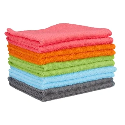 Imagen de Relaxdays Set 10 Bayetas Microfibra Multiusos, Poliéster, Multicolor, 40 x 30 cm