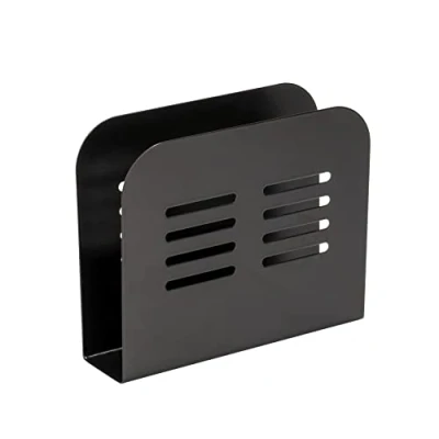 Imagen de Wenko Servilletero Baco, Soporte para servilletas Universal, Ideal de Papel en Diferentes Decoraciones, Hecho Metal con Recubrimiento Polvo Negro, 15 x 12,5 4 cm