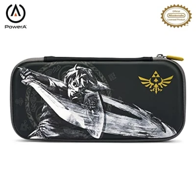 Imagen de Estuche delgado PowerA para Nintendo Switch o Lite Battle Ready Link, carcasa protectora, funda videojuegos, consola, accesorios, almacenamiento, con licencia oficial