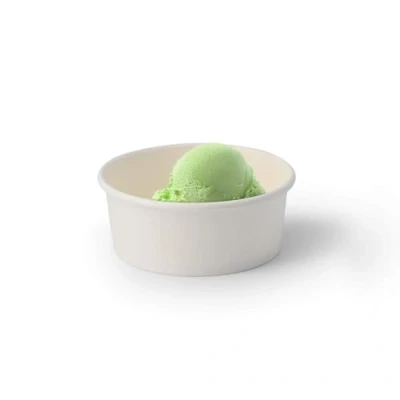 Imagen de BIOZOYG 50 piezas Cuencos para helado de cartón 100 ml blanco vasos desechables sin plástico y reciclable cuenco postre llevar