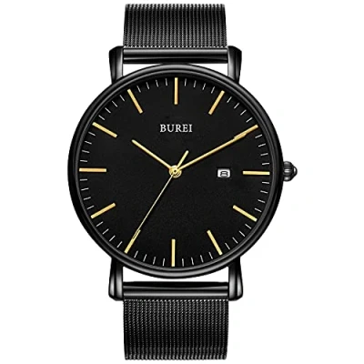 Imagen de BUREI Relojes de Pulsera para Hombre,Relojes Cuarzo analógicos Minimalistas Hombre con Correa Malla,Regalos