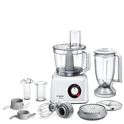 Imagen de Bosch MultiTalent 8 MC812W501 Robot de cocina compacto (3,9 L, batidora 1,5 cuchillo universal, disco para rallar, reversible, tortitas, 1000 W), color blanco