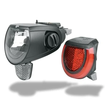 Imagen de MonkeyLink SkyeLight 80 Lux Connect Kit de iluminación para Bicicleta, Accesorio Soporte magnético Innovador, luz Trasera con Freno, Delantera Regulable en ángulo,