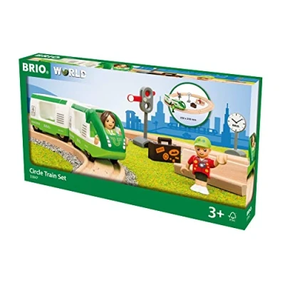 Imagen de BRIO WORLD, Set ferrovia circular, Circuito de Tren con Accesorios, 16 Piezas, Edad 3+ Años