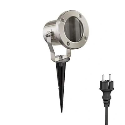 Imagen de ledscom.de LED garden spotlight MIBU con pincho de tierra para exterior, acero inoxidable, sin bombilla