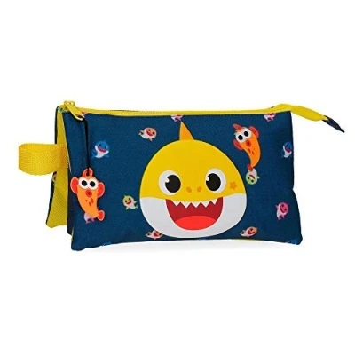 Imagen de BABY SHARK My Good Friend, Estuche Tres Compartimentos Niños Unisex, Azul (Blue), 22x12x5 Cms