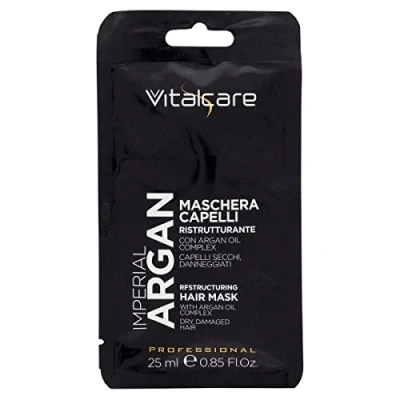 Imagen de Vitalcare Imperial Argan Mascarilla Capilar Reestructurante para Cabello Seco y Dañado, con Complejo de Aceite Argán, Reestructurante, 25 ml