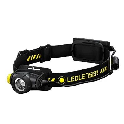 Imagen de Ledlenser Linterna frontal LED H5R Work Robust, recargable con batería de litio, impermeable IP67, 500 lúmenes, CRI alto, enfocable, regulación gradual, haz luz 200m, carga magnético USB