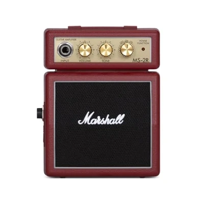 Imagen de Marshall MS 2R Micro Mini Amplificador Combo de Guitarra, Práctica Adecuado para Guitarra Eléctrica, Rojo