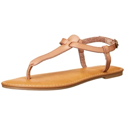 Imagen de Amazon Essentials Sandalias Informales de Dedo con Tira en el Tobillo Mujer, Camel, 36 EU
