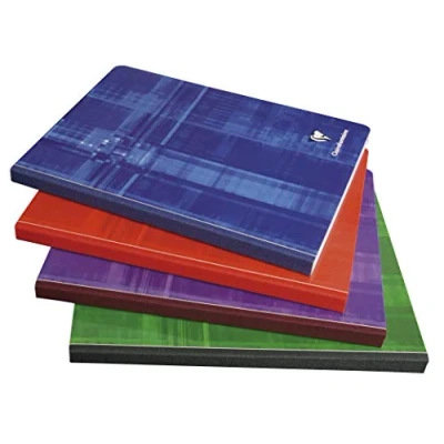 Imagen de Clairefontaine 9742C 1 Cuaderno de tapa blanda con lomo tela 192 páginas 17x22 cm 90 g cuadrados pequeños cartulina plastificada Color aleatorios