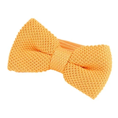 Imagen de DonDon pajarita de punto combinada para hombres y con la longitud ajustable 11 x 6 cm color amarillo
