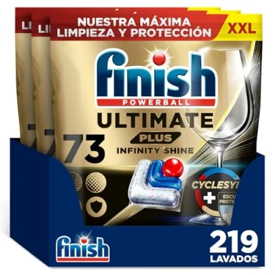 Imagen de Finish Ultimate Plus Infinity Shine. Pastillas para el Lavavajillas. Limpieza intensiva. brillo diamante + protección vajilla. 219