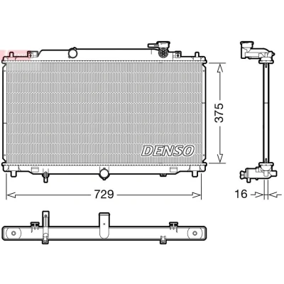 Imagen de DENSO DRM44048 Radiador, refrigeración del motor 375 753 16