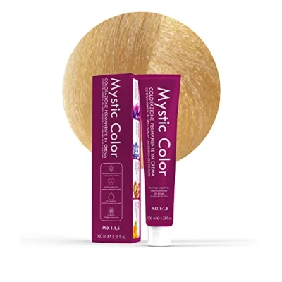 Imagen de Mystic Color, Tinte para el Cabello, Fórmula Enriquecida con Aceite de Argán y Caléndula, Coloración Permanente en Crema Larga Duración, Rubio Platino Dorado 10.3, 100 ml