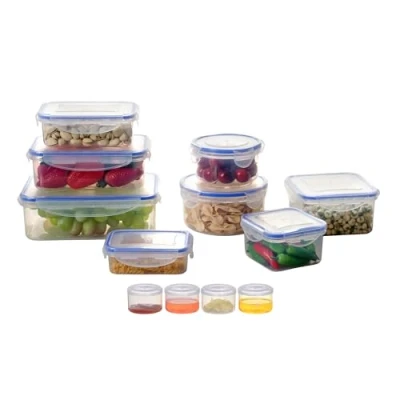 Imagen de Maturi Juego de 12 recipientes almacenamiento alimentos con tapas herméticas, sin BPA, 0,04 L 1,5