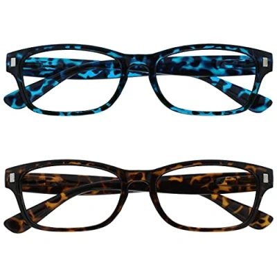 Imagen de The Reading Glasses Company La Compañía Gafas De Lectura Azul Y Marrón Carey Lectores Valor Pack 2 Hombres Mujeres RR10 32 +2,00