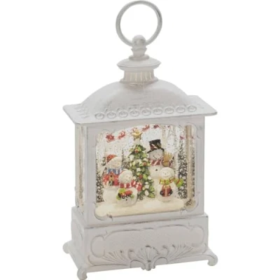 Imagen de Konstsmide Farol LED con Forma de Globo Nieve, Relleno Agua, decoración Navidad para Uso en Interiores (IP20), Funciona Pilas, Blanco, Small Snowman Scene