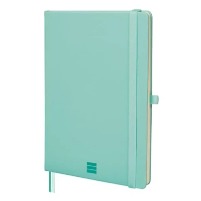 Imagen de Finocam Cuaderno Nexo Tapa Dura Liso Turquesa A5 de Hojas Microperforadas Bolsillo y Portabolígrafo 72 Hojas,Ideal para Escribir Dibujar