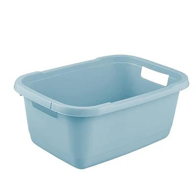 Imagen de keeeper Cesto para la colada, Plástico resistente, 32 L, Aenna, Azul Nordic