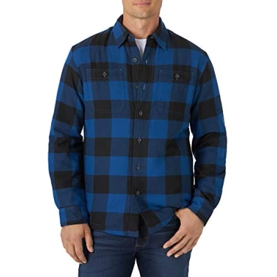 Imagen de Wrangler Authentics Camisa de Forro Polar Pesado Manga Larga, Blue Buffalo, S para Hombre