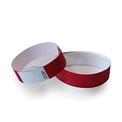 Imagen de MP Tyvek Pulseras 100 unidades para Eventos, Color Rojo