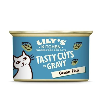 Imagen de Lily’s Kitchen Tasty Cuts Deliciosos trocitos de pescado comida humeda para gatos 24x85g
