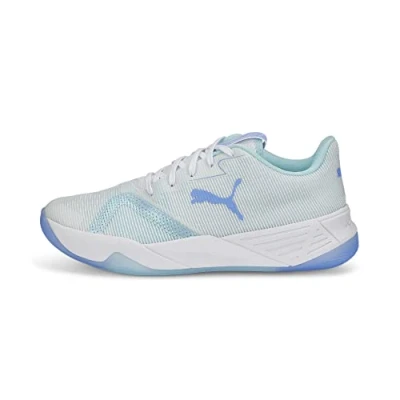 Imagen de PUMA Accelerate Turbo Nitro II W+, Zapato de Tribunal Interior Unisex Adulto, White Elektro Purple Light Aqua, 42 EU