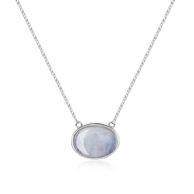 Imagen de COAI Collar de Plata 925 para Mujer con Colgante Piedra Luna Natural Ovalada