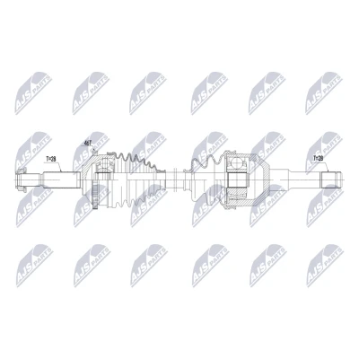 Imagen de NTY NPW JG 016 Árbol de Transmisión Eje trasero izquierda 803mm automática, Caja cambios manual
