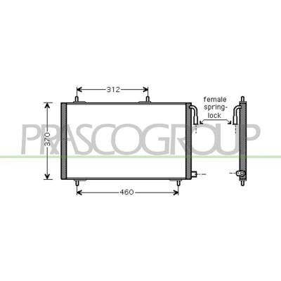 Imagen de PRASCO PG009C002 Condensador 14 11 Aluminio 630 R 134 a PEUGEOT: 206 Hatchback, SW, 206+ Hatchback