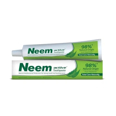 Imagen de Kajal 200 g Pasta de dientes Neem Active con protección antibacteriana natural para fuertes y encías sanas. Alcio puro vegetariano, fortalece la menta refresca. (2)