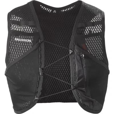 Imagen de Salomon Active Skin 4 No Flasks Chaleco de Hidratación Trail Running Senderismo MTB Unisexo, sencilla, Ajuste preciso, Almacenamiento optimizado, Negro, XL