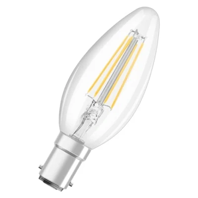 Imagen de OSRAM Lámpara LED de Star B40 para la base B15D, forma vela, aspecto filamento, 470 lúmenes, blanco cálido (2700k), reemplazo bombillas 40W convencionales, 1 paquete