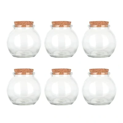 Imagen de Magic Season botellas de cristal decorativas con tapón corcho (3.3 fl oz), esféricas / 6 unidades