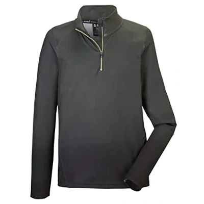Imagen de Killtec (KILAH) Boy&#039;s Camisa Funcional con Cuello Alto y Cremallera KSW 164 BYS LS SHRT, Oliva Oscuro, 116, 38497 000