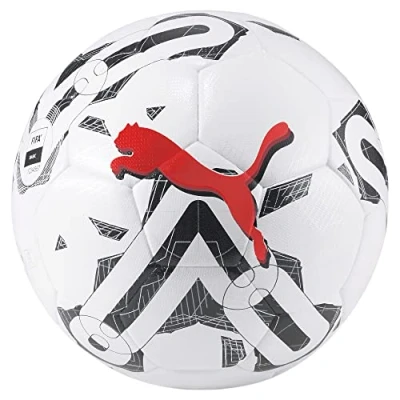 Imagen de PUMA Balones de fútbol Orbita 4 HYB FIFA Basic 5 para hombre, color blanco, negro y rojo