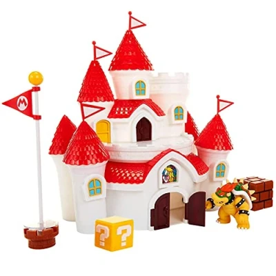 Imagen de Nintendo Super Mario Castillo Reino Champiñón con la Exclusiva Figura de Acción Articulada “Bowser 6 cm Juguete para Niños Multitud Piezas 3 Años +